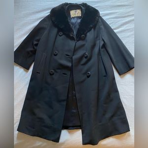 Vintage Long Coat with Borg Collar